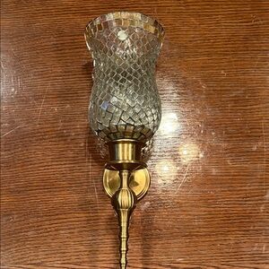 Elegant Gold Wall Sconce with Mosaic Glass